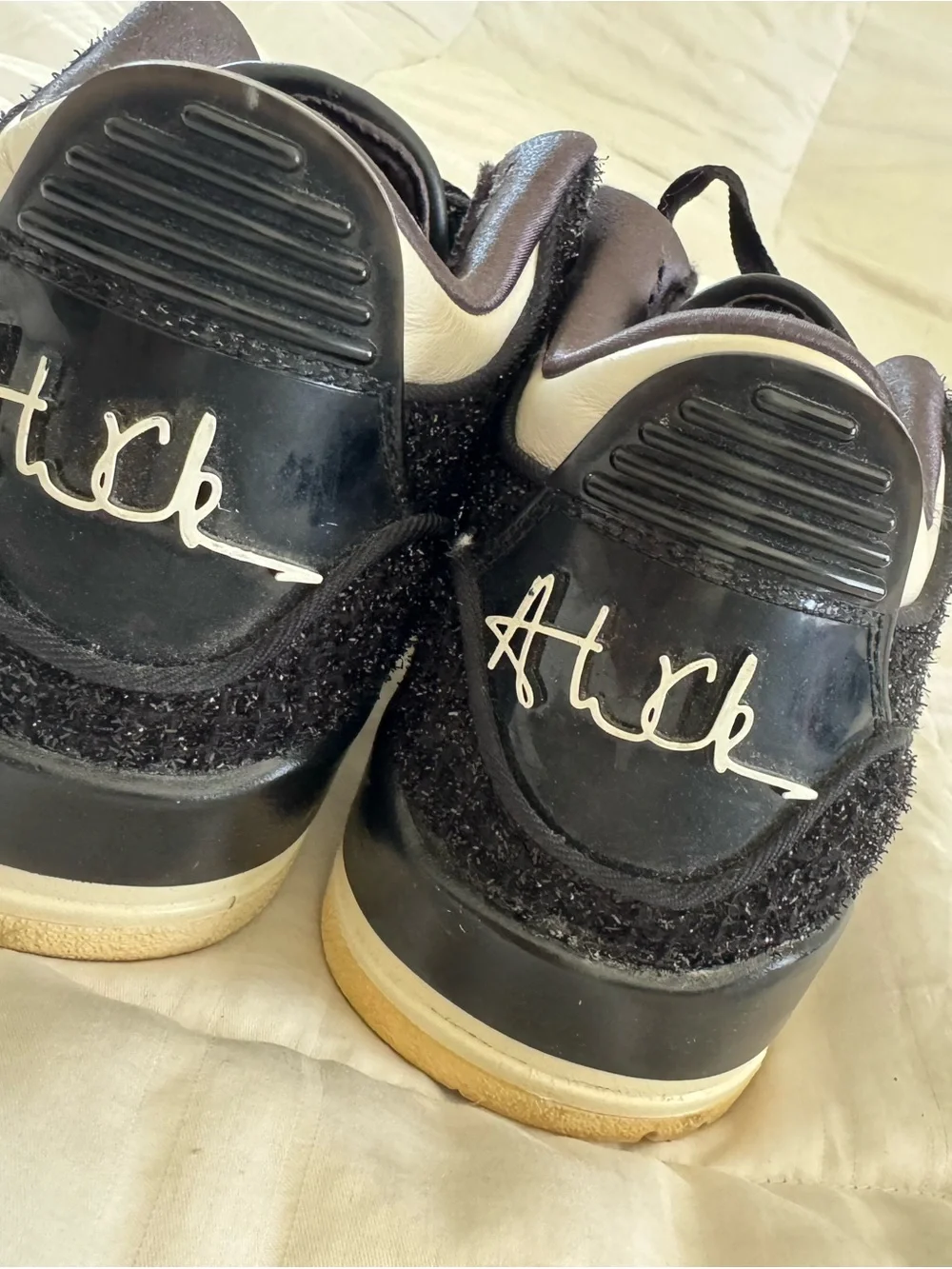 Jordan Black Tweed Low-Top Sneakers with Cream Accents
